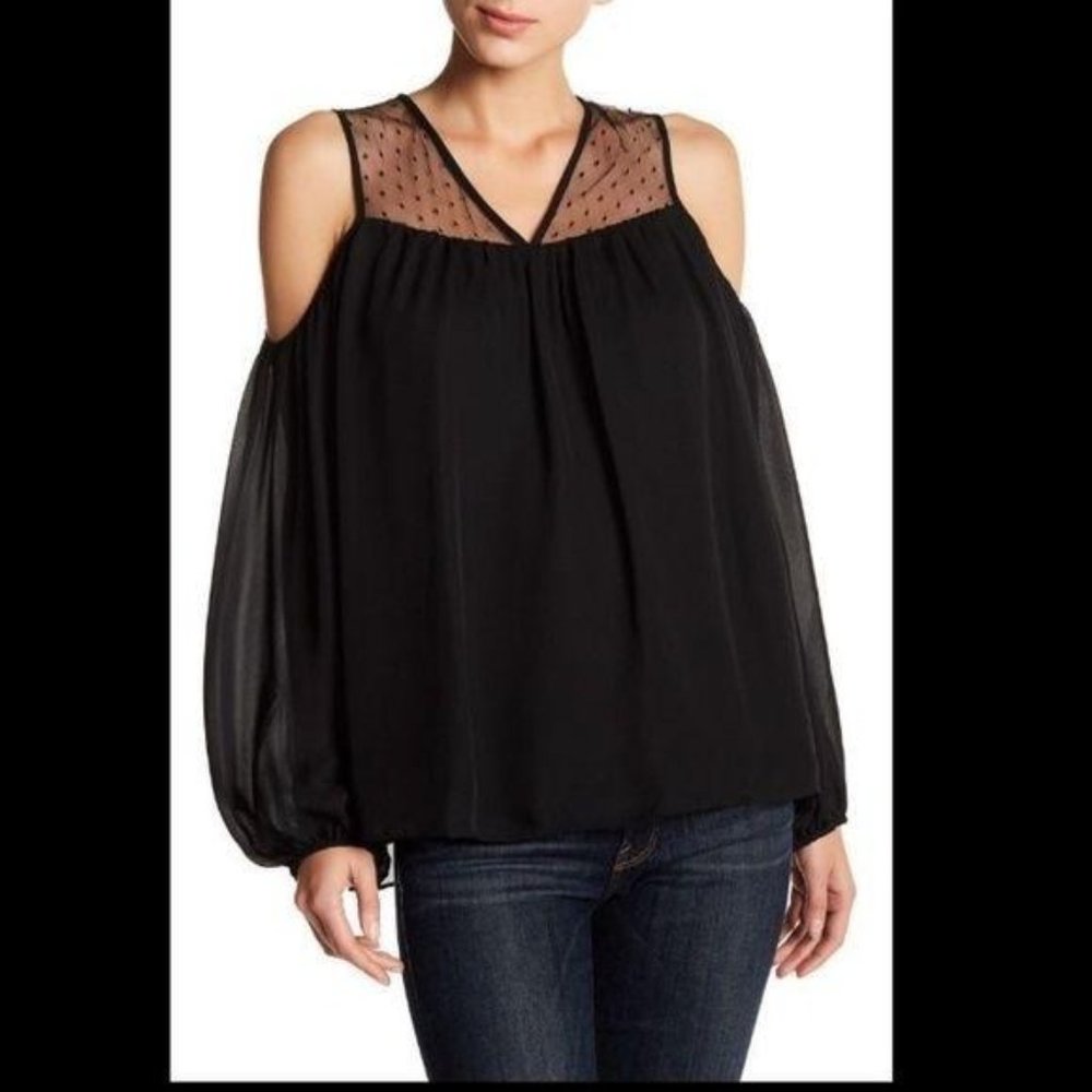 Parker Lace Cold Shoulder Blouse Oversized Bracele